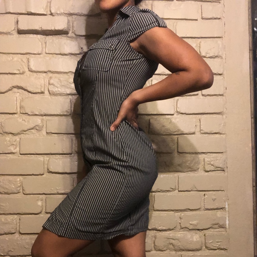 Express pin stripe shirt dress